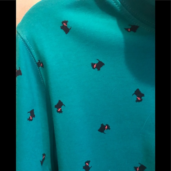 St John’s Bay L green Scottie Dog print turtleneck - Picture 2 of 6